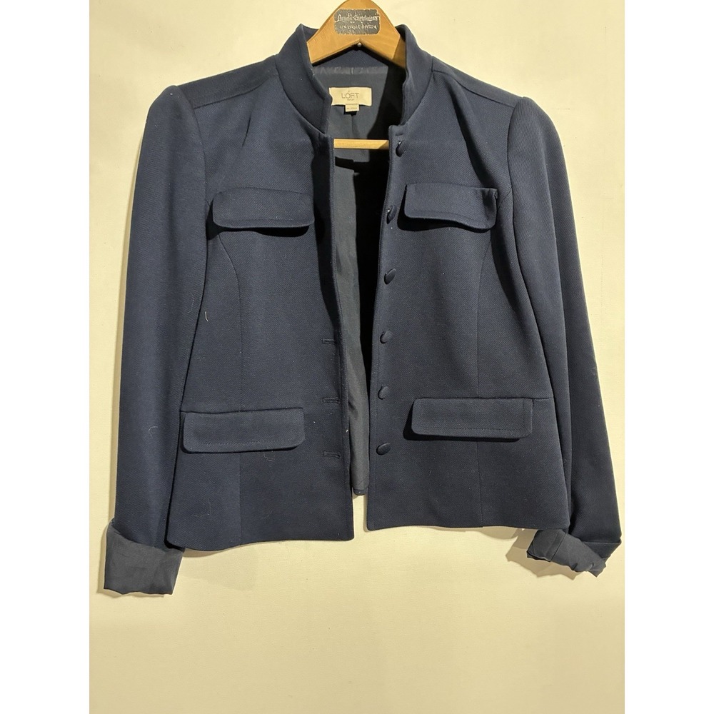 Loft Outlet Blue Blazer 5 Button Womens Size XS Business Formal